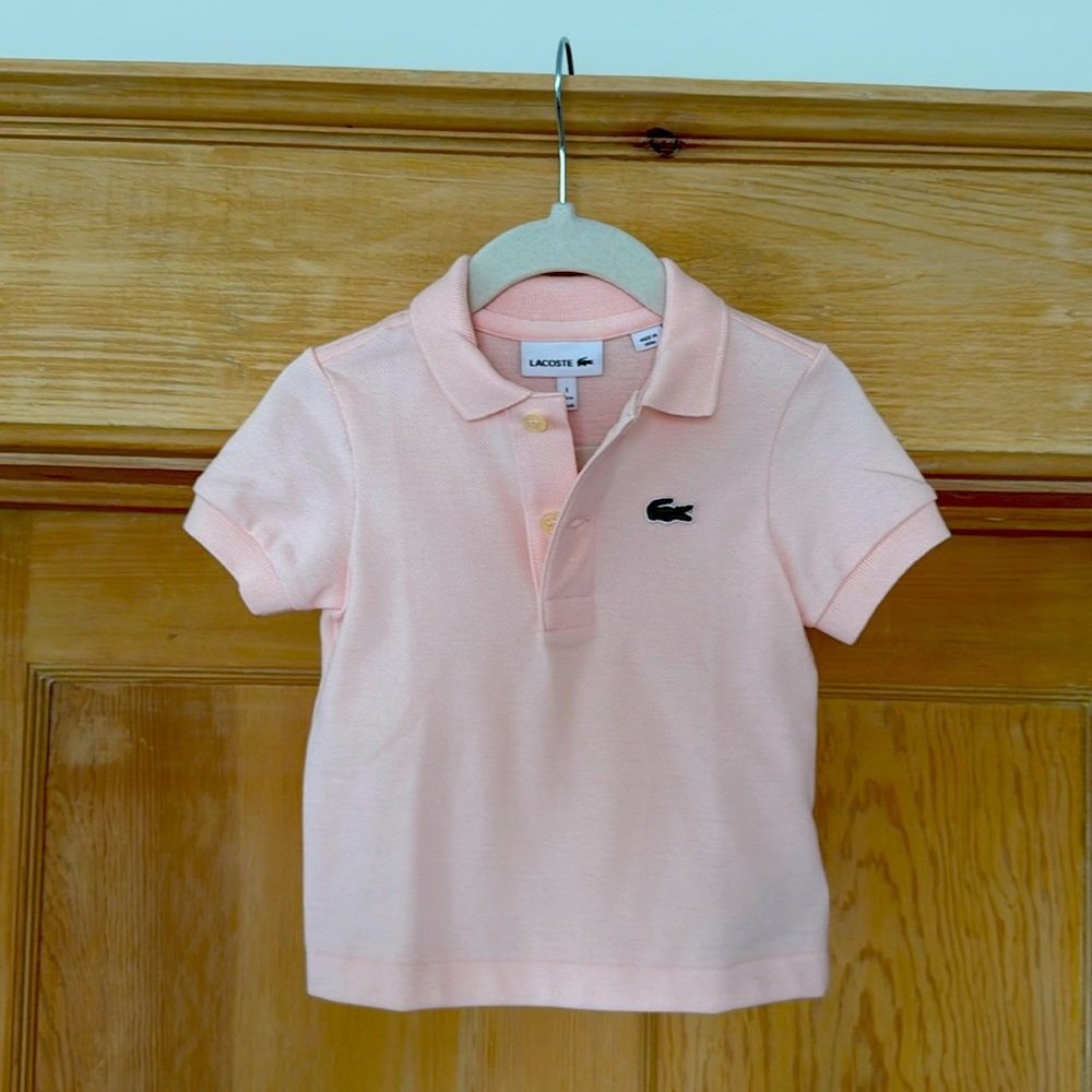 NWOT Lacoste Pink Kids Polo Shirt